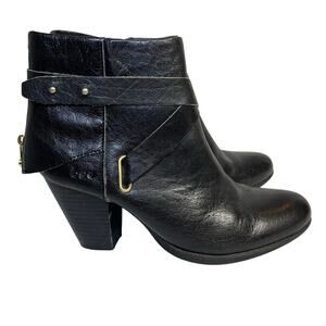 B.O.C. By Born Richardson Black Leather Heeled Ankle Boots Women’s Size 6